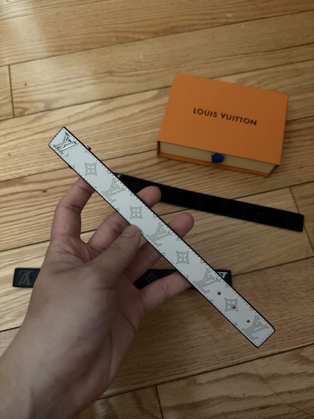 Louis Vuitton Two-Tone Monogram Slim Bracelet in White